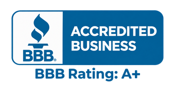 BBB Accredited Business seal for Concord Roofing & Construction