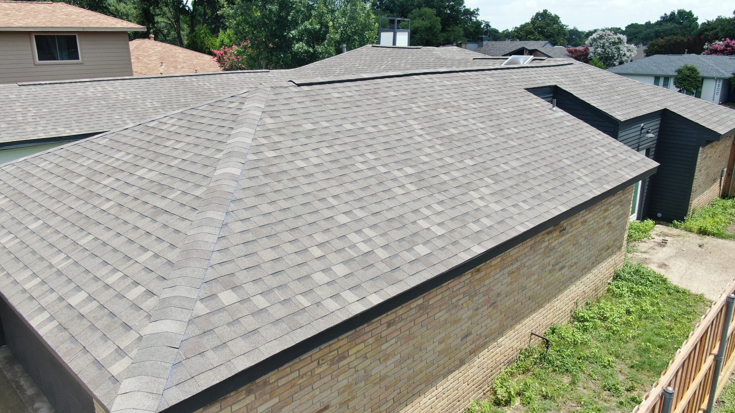 Aerial view of a roof inspected for commercial roof repair